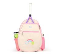 Ame & Lulu Tennis Camper Backpack - Pink Pastel Rainbow - Tennis Bag with Water Bottle Holders, Interior Zip Pocket, Padded Adjustable Straps - Lightweight Canvas Backpack