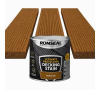 AMEAZY 2.5L Decking Stain Paint, Weather Resistant Deck Stain Paints, Last 2X Longer, Prevent Sun Damage, Moisture, Fast Drying Water Based Woodstain Floor Paint, Highlights Natural Wood Grain