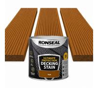 AMEAZY 2.5L Decking Stain Paint, Weather Resistant Deck Stain Paints, Last 2X Longer, Prevent Sun Damage, Moisture, Fast Drying Water Based Woodstain Floor Paint, Highlights Natural Wood Grain
