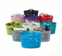 AMEAZY 50L Flexi Laundry Basket, Flexi Basket With Handles, Lightweight Clothes Washing Storage Hamper, Flexible Storage Containers Home Garden Laundry Toys Storage, 50 Litres, Assorted Colour