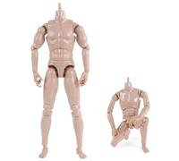 Ameble 1/6 Scale Blank Action Figure Body with High Articulation, Realistic Muscle Definition, Skin Tone ABS Material for Custom Dolls, Posing, Display