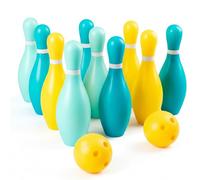 Ameble 10 Pins & 2 Balls Kids Bowling Set Indoor Outdoor Plastic Bowling Game with Easy-Knock Pins for Hand-Eye Coordination kids set balls indoor outdoor sports toys plastic games fo