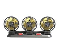 Ameble 12v 3-head 360° Rotation Car Cooling Fan, 51" Cord