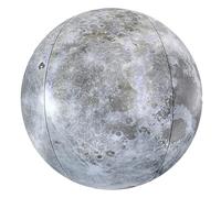 Ameble 16 Inch Remote Control Inflatable Glowing Moon Ball, Floating Pool Lights for Outdoor Decoration, Waterproof Light Up Moon for Patio, Garden, Pool Party, Grey