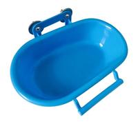 Ameble 2-in-1 Bird Bath & Feeder for Cage, Hanging Parakeet Bathtub Bowl, Bird Cage Accessories, Shower Bath for Small Birds, Blue