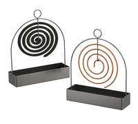 Ameble 2 Pack Gray Fireproof Hanging Mosquito Coil Holder, Portable Citronella Incense Burner for Outdoor Camping, Patio, Garden, Bug Repellent Accessory