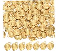 Ameble 200pcs 18K Gold Plated Stainless Steel Heart, Small Heart Pendants for Jewelry Making Supplies, DIY Bracelet Necklace Earring Craft Findings