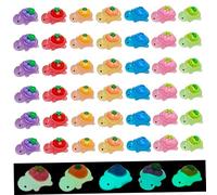 Ameble 42Pcs Colorful Fruit & Veggie Themed Mini Glow in the Dark Resin Animals, Tiny Turtle Figures for DIY Crafts, Desk Decor, Keychain Making, Party Favors (Random Mix)