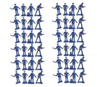 Ameble 50 Pack Police Action Figures, Toy Policemen with 4 Realistic Duty Poses, Tiny People Figurines for Sand Table, Dollhouse & Miniature Scenes, Educational Play