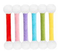 Ameble 6 Pcs Giant Flannel Cat Q Tip Toy Enriched with Natural Catnip, Interactive Cotton Swab Play Toy for Indoor Cats to Bat, Chew, and Pounce
