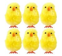 Ameble 6Pcs Fluffy Mini Baby Chicks for Easter Crafts, 4cm Plush Chick Ornaments for Bonnet, Basket Decorations, Spring Table Scatter, Egg Fillers