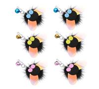Ameble 6PCS Sequin Fly Cat Wand Attachments with Bells, Interactive Cat Lures Refills for Wands, Door Hang Toys, Teaser Replacements for Indoor Kittens
