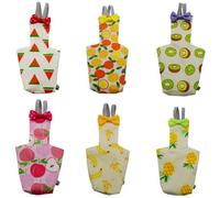 Ameble 6Pcs Washable Reusable Bird Diaper with Waterproof Inner Layer & Adjustable Fasten Tape, 1.8x0.2x3.5 Inch Parakeet Budgie Canary Clothes, Flight Suit