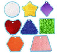 Ameble 8-Pack Textured Sensory Mats for Babies with Various Shapes, Tactile Play Mats for Kids' Exploration and Learning, Early Development Sensory Tiles