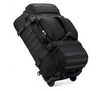 Ameble 80L Black Duffle Bag with Wheels, Large Capacity Rolling Duffle Bag Luggage with Multi-Carry Ways for Climbing, Hiking, Travel
