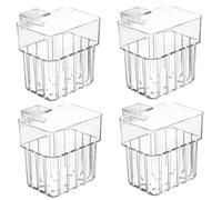 Ameble Aquarium Plant Holder, 4PCS Clear Plastic Fish Tank Plant Holder with Screws, Hydroponic Planting Cups for Aquatic Plants, Fish Tank Accessories & Decor Aquarium, H