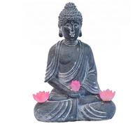 Ameble Buddha Statue Outdoor, Solar Buddha Statue Outdoor - Weather-resistant Resin Sitting Zen Decor With Lotus Light For Garden Patio Yard Balcony, statues for