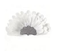 Ameble Carnival Headpiece, Bohemian Indian Showgirl Headdress, White | Bohemian-Indian vibe, fluffy white goose feathers, secure fit, for parties & photos