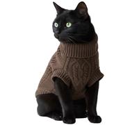 Ameble Cat Sweater for Cats, Turtleneck Knitted Sleeveless Cat Sweater Warm Winter Kitten Clothes Outfits for Small Pets in Cold Season.