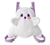 Ameble Cute Plush Ghost Halloween Mini Backpack, Spooky Kawaii Cartoon Crossbody Candy Bag for Birthday, Cosplay, Costume Accessory