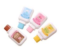Ameble Cute School Supplies 4PCS 2.8x1.4 Inch Milk Bottle Correction Tape Set Plastic White out Tape for Students Elementary School Children and Office Professionals
