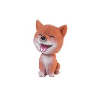 Ameble Cute Shaking Head Dog Car Ornaments Creative Shiba Inu Shape Simulation Shaking Head Dog Resin Craft Decor Home Accessory