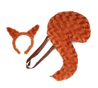 Ameble Ears and Tail Squirrels Tail and Animal Ears Headband Set Soft Plush Brown Chipmunk Headband with Fluffy Tails for Halloween Costume Accessories Small Halloween