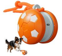 Ameble Electric Rolling Pet Toy Ball with Motion Activated Random Path Movement, Interactive Dog Toy with Rope for Boredom Relief, Fun Play Orange