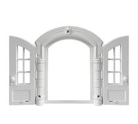Ameble Flap-Free Design Interior Cat Door for Cats & Small Dogs, Secure Lockable Pet Door for Interior Walls or Doors, White, 9.45×10.83×2.83 Inch