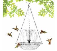 Ameble Hanging Solar Bird Bath Fountain with Cascading Water Feature, Outdoor Garden Decor for Attracting Hummingbirds and Wild Birds, Solar Powered Fountain