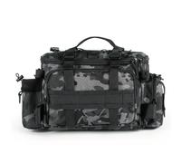 Ameble Large Fishing Tackle Bag Waterproof Multifunctional Fanny Pack with Organizer, Camouflage, 15.7×8×6 Inch, Lightweight Fishing Gear Storage for Men