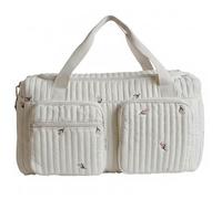 Ameble Mommy Baby Duffle Bag - Large Capacity Quilted Diaper Bag for Women with Multiple Pockets for Hospital and Weekender Travel Style 1 Baby Duffle for Mom Cute Weekender Bags Women Travel Quilted