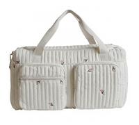 Ameble Mommy Baby Duffle Bag Large Capacity, Quilted Diaper Bag for Women with Multiple Pockets Hospital Weekender Travel