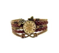 Ameble Multilayer Bracelet Leather Wrist Cuff Bangles Women Wrap Bracelets, Brown