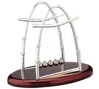 Ameble Newtons Cradles, Sail Shape Balance Pendulum Balls with Red Base, Swinging Physics Toys, Stress Relief Cool Desk Accessories for Office Decor