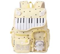 Ameble Piano Backpack for Girls Clear Window Yellow 16in bag