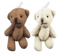 Ameble Pocket Bear 2PCS 1/12 Scale Cute Tiny Bears PP Cotton Stuffed Little Bears with Hanging Rope Mini Bear Toys for Dolls House Accessories DIY Xmas Decorations Party Favor