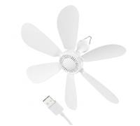 Ameble Portable USB Ceiling Fan with 2m Extension Cord 4-Speed Adjustable Quiet Hanging Fan for Dorm Tent Bedroom