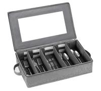 Ameble Silverware Storage Box, Large Capacity Flatware Storage, Utensil Organizer with Removable Lid and Adjustable Dividers for Utensils, Cutlery, Flatware, Knives Silverware Box