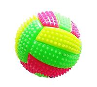 Ameble Spiky Massage Ball Dog Chew Toy, Bouncy Soccer Ball Shaped with Flashing LED Light, 6.5cm Sensory Pet Toy for Puppies, Stress Relief for Children