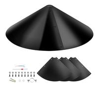 Ameble Squirrel Baffle for Bird Feeder Pole 16 Inch Metal Squirrel Guard with Smooth Sliding Surface, Easy Install Bird Feeder Protector to Stop Squirrels Climbing Pole (Black)