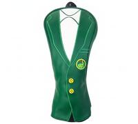 Ameble Stylish Suit-Inspired Masters Green Jacket 3 Wood Headcover for Golf Fairway, Tiger Woods Style Club Cover with Clear Markings, Golf Accessory, Green & White