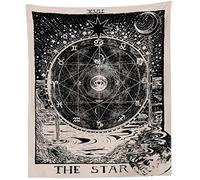 Ameble Tarot Star Tapestry Wall hanging Zodiac Tapestry Astrology Meditation Medieval Tarot Decor Wall For Bedroom Dorm Room (The Star, 130x150cm) The 130x150cm.