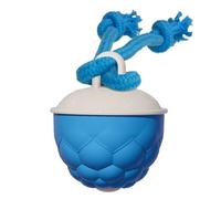 Ameble Vibrating Dog Ball Smart Obstacle-Avoiding Tech Automatic Rolling Toy with Bird Chirps & Rope, Interactive Moving Ball for Aggressive Chewers, Blue