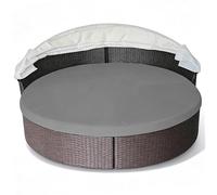 Ameble Waterproof Full Enclosure Outdoor Daybed Cushion Cover, Machine Washable Replacement Cover for Round Daybeds, Gray, 66.14 Inch Diameter, Fade Resistant