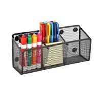 Ameceres Magnetic Pencil Holder - 3 Generous Compartments Extra Strong Magnets Mesh Marker Holder Perfect for Whiteboard, Refrigerator and Locker Accessories