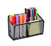 Ameceres Magnetic Pencil Holder - Extra Strong Magnets Mesh Marker Holder Perfect for Whiteboard, Refrigerator and Locker Accessories (2 Baskets, 1 Pack Black)