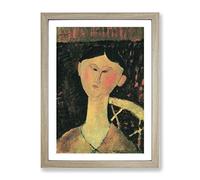 Amedeo Modigliani Bildnis Beatrice Hastings Classic Painting Framed Print | A4 Oak Framed Wall Art | Ready to Hang | Classic Historical Picture | Living Room Bedroom Lounge Office