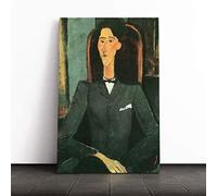 Amedeo Modigliani Bildnis Jean Cocteau Canvas Print | Gallery Wrapped 30mm Frame Wall Art | 24x16 inches | Ready to Hang | Modern Picture | Living Room Bedroom Lounge Office