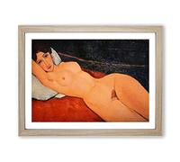 Amedeo Modigliani Nude Female on the Bed Classic Painting Framed Print | A2 Oak Framed Wall Art | Ready to Hang | Classic Historical Picture | Living Room Bedroom Lounge Office